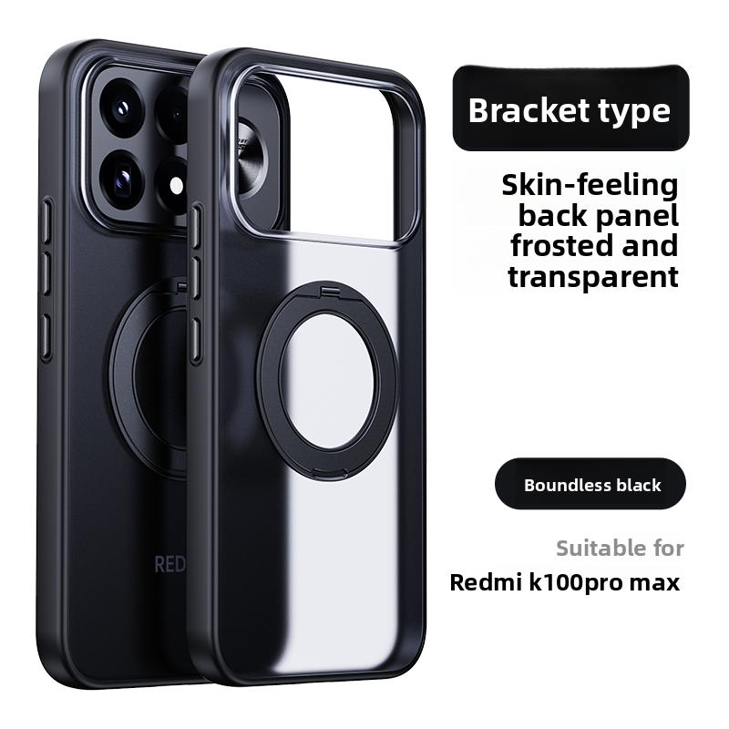 Supporto Girevole a 360° Custodia Magnetica Trasparente per Telefono per Auto per Poco F9 Ultra F9 Pro F8 Ultra F8 Pro Sensazione di Pelle per Caricatore Wireless MagSafe Copertura Protettiva