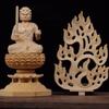 Solid Wood Carving Patron Saint Does Not Move Ming Wang Statue Chinese Buddhism Figures Home Living Room Office Feng Shui Statue