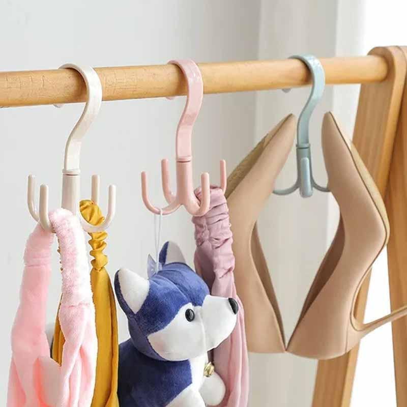 JJYY 1Pcs Home Multifunctional Rotating Shoe Rack Balcony Drying Rack Tie Belt Bag Hook Outdoor Shoe Hat Drying Rack Hook