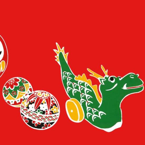 Dyeing Anbo Hand Towel Zodiac Happy Authentic Dyed Cotton Tokuoka Made In Japan 35cm X 100cm "2024 Sign Shiritori" 100%