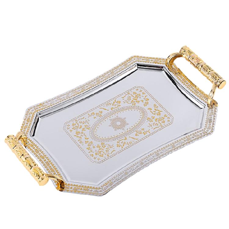 Stainless Steel Storage Tray with Handle Delicate Restaurant Cafe Shop Bar Decor