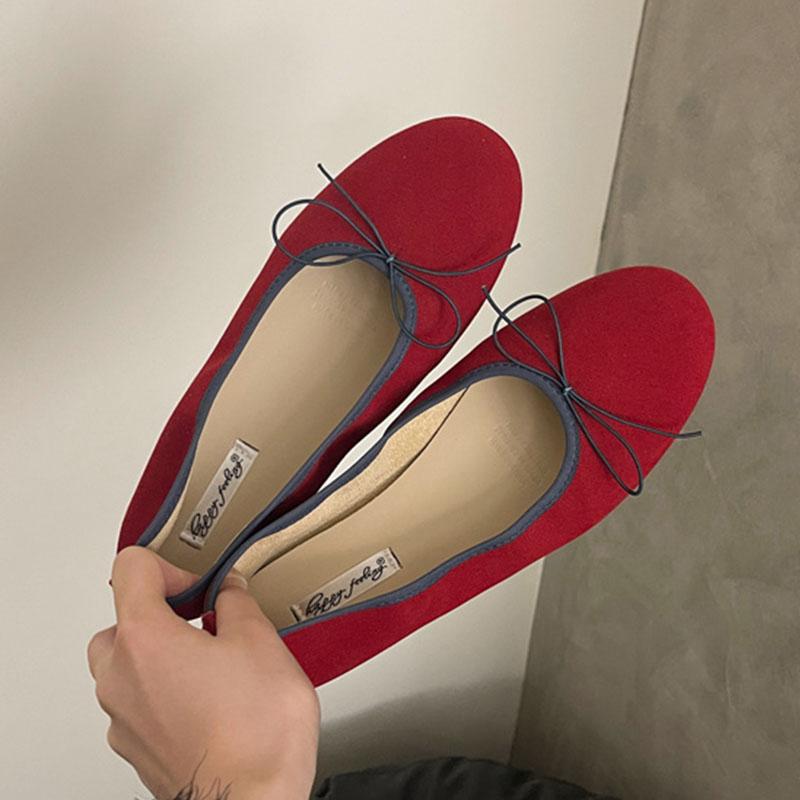 Mode Mode Damen Ballerinas Mary Janes Schuhe Warm Weich Damen Runde Zehen Schuhe Flache Damen Ballerinas Schuhe