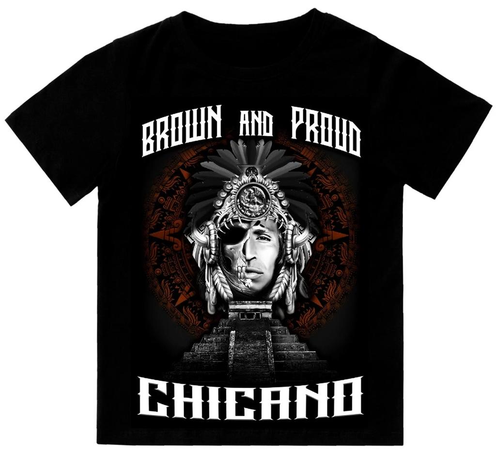 Brown and Proud Chicano Azteca Aztlan Mens Heavyweight T-Shirt