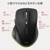 Sanwa Direct Wireless Mouse, USB-A, Quiet, Compact, 5 Buttons [BackForward Buttons], Blue LED, Red, 400-MAW159BKR