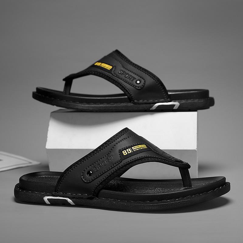 Slippers men's summer soft thick-soled non-slip and deodorant flip-flops, high-end and lightweight home outdoor beach sandals men's