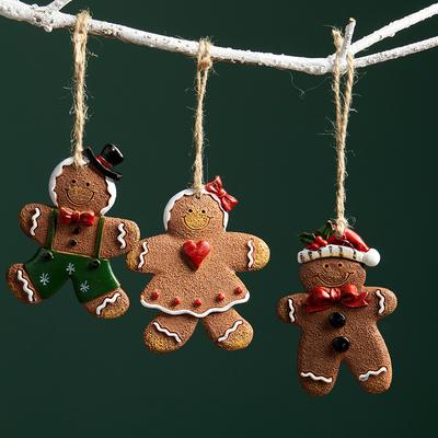Weihnachtsbaum-Anhänger mit Lebkuchenmann-Anhänger aus Harz, Weihnachtsschmuck für Zuhause, Weihnachtsgeschenke, Navidad Noel