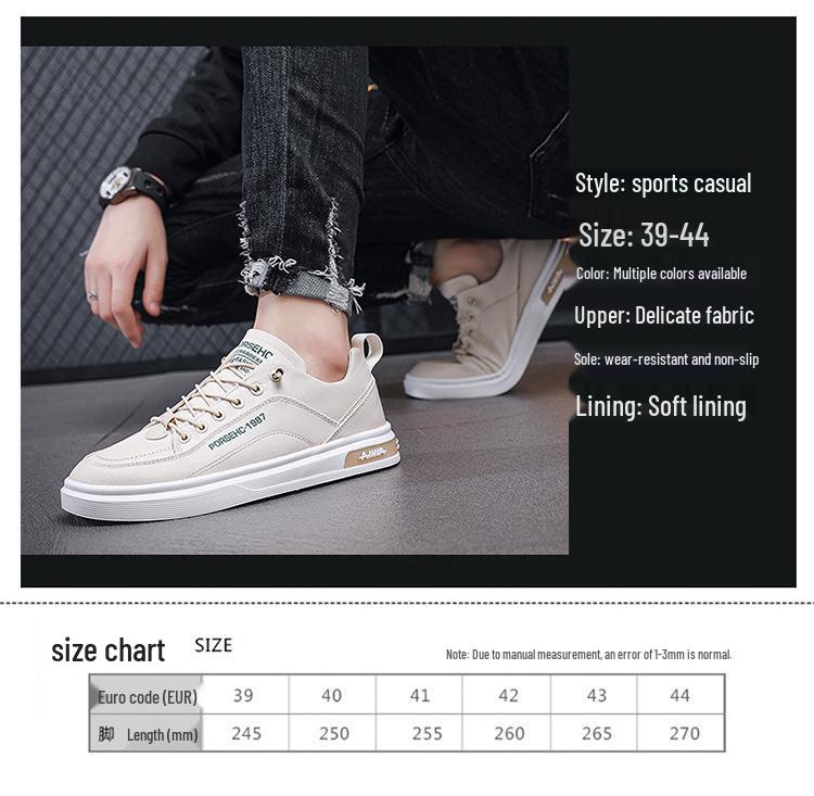 Men's Korean Style Canvas Shoes - Summer Breathable White Versatile Casual Sneakers