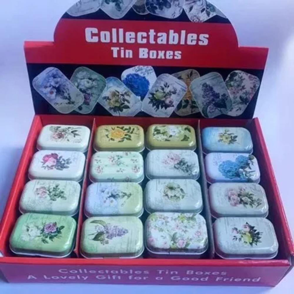 32Pcs(1Box) Cute Mini Tin Metal Box Sealed Pill Box Jewelry Candy Box Small Storage Cans Coin Earrings Headphones Gift Boxes