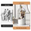 Rotating Makeup Brush Holder: Dustproof Cosmetic Organizer with Partitioned Storage for Lipstick and Accessories