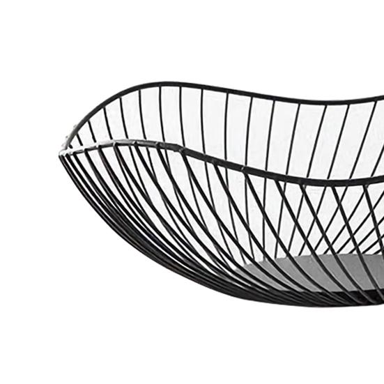 Fruit Basket Nordic Style Exquisite Workmanship Smooth Brim Wavy Wire Bread Vegetable Storage Bowls Kitchen