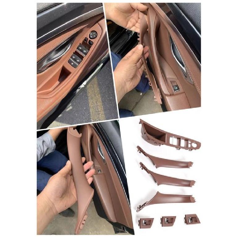 

Red Brown Inner Door Panel Handle Pull Trim Cover For 10-16 BMW 5 Series F10 F11