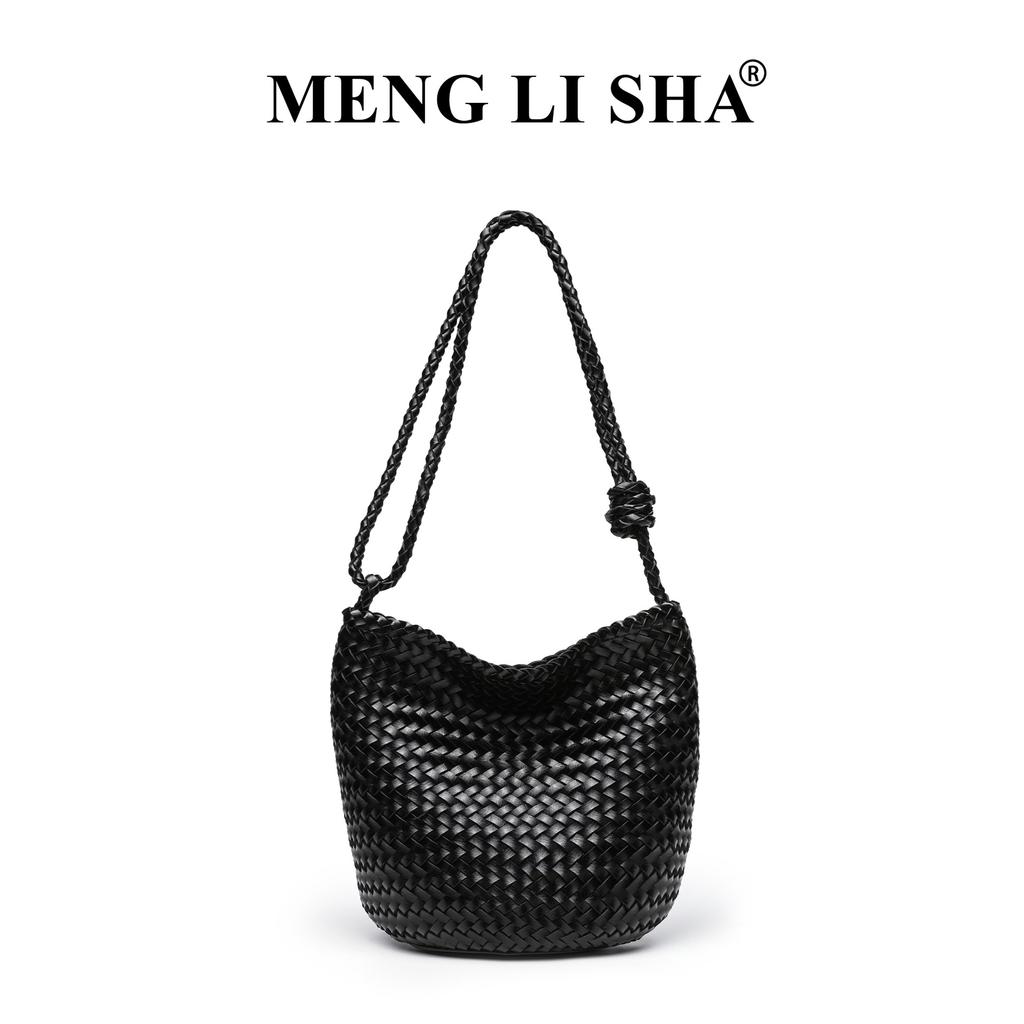 Spring and Summer New Vintage High-end Woven Hand-held Bucket Bag, Fashionable and Trendy Single Shoulder Crossbody Vegetable Basket Bag