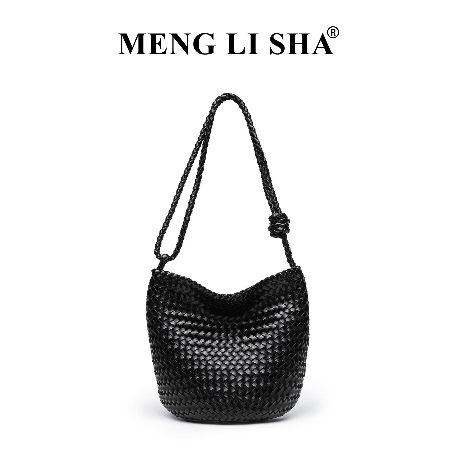 

Autumn and Winter New French Retro High-end Frosted Hand Woven Bucket Bag for Women s Fashion Trend Single Shoulder Crossbody Bag чёрный