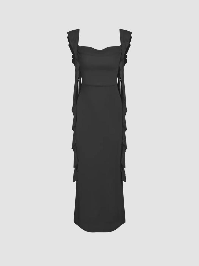 Hochwertiges schlankes Netz-Fischschwanz-Exquisites Kleid Elegantes Rüschendesign Dieses Jahr beliebt Schönes Kleid Kleid