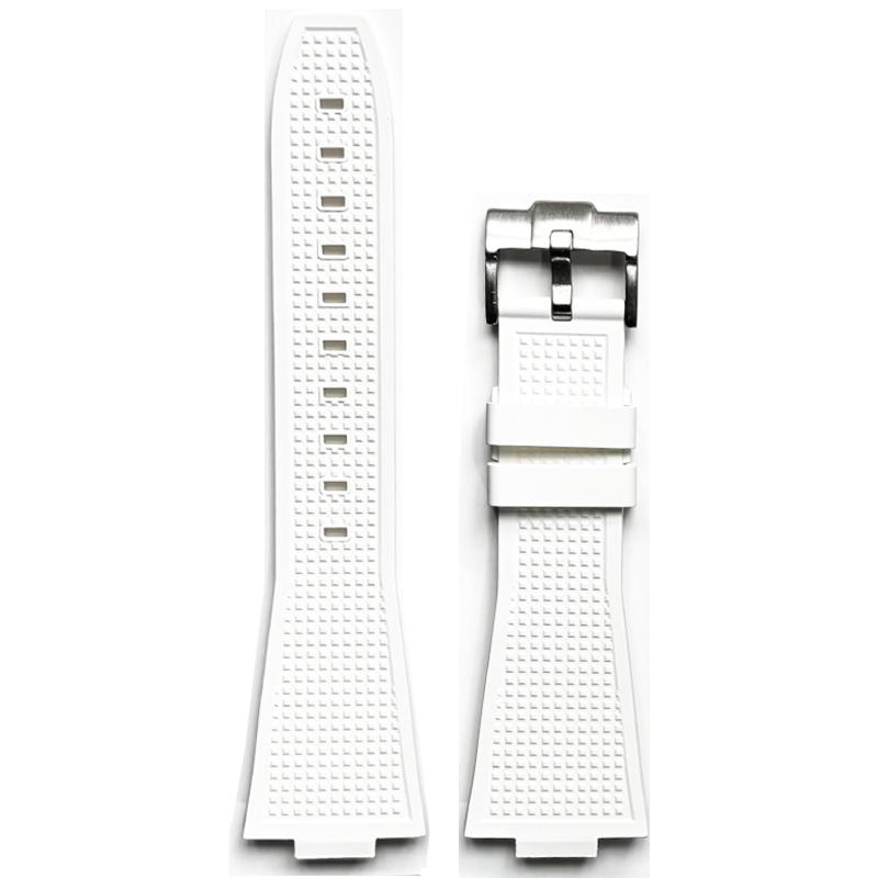 FKM Strap for Tissot PRX Series T137.407/T137.410 Super Player 40mm Convex Fluoro Rubber Quick Release Watch Band Bracelet 12mm