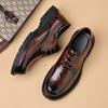 Men's Leather Shoes Commuter Shoes Hand Scratch First Layer Cowhide Business Leather Shoes Dress Casual Men's Shoes Trend