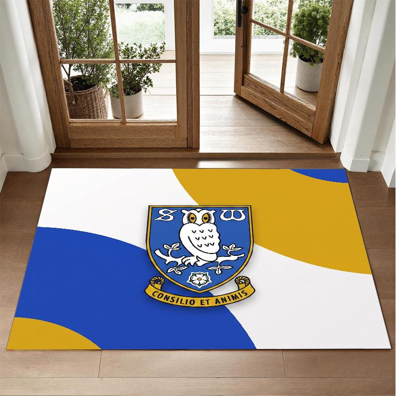 Sheffield Wednesday Football Design Crystal Velvet Rug Soft Decorative Mat for Bedroom Entrance