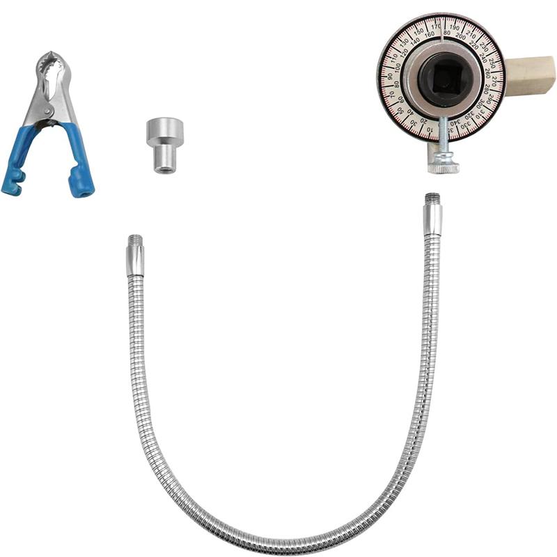 Drive Torque Angle Gauge 360° Adjustable 1/2 Drive Torque meter Wrench Set Flexible Clip Arm Professional Measure Tool With Adapter