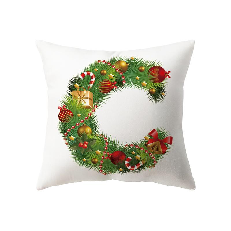 Weihnachtsthema Weihnachtsdekoration Alphabetmuster Kissenbezug Heim Wohnzimmer Sofa Dekoration Kissen Kissenbezug