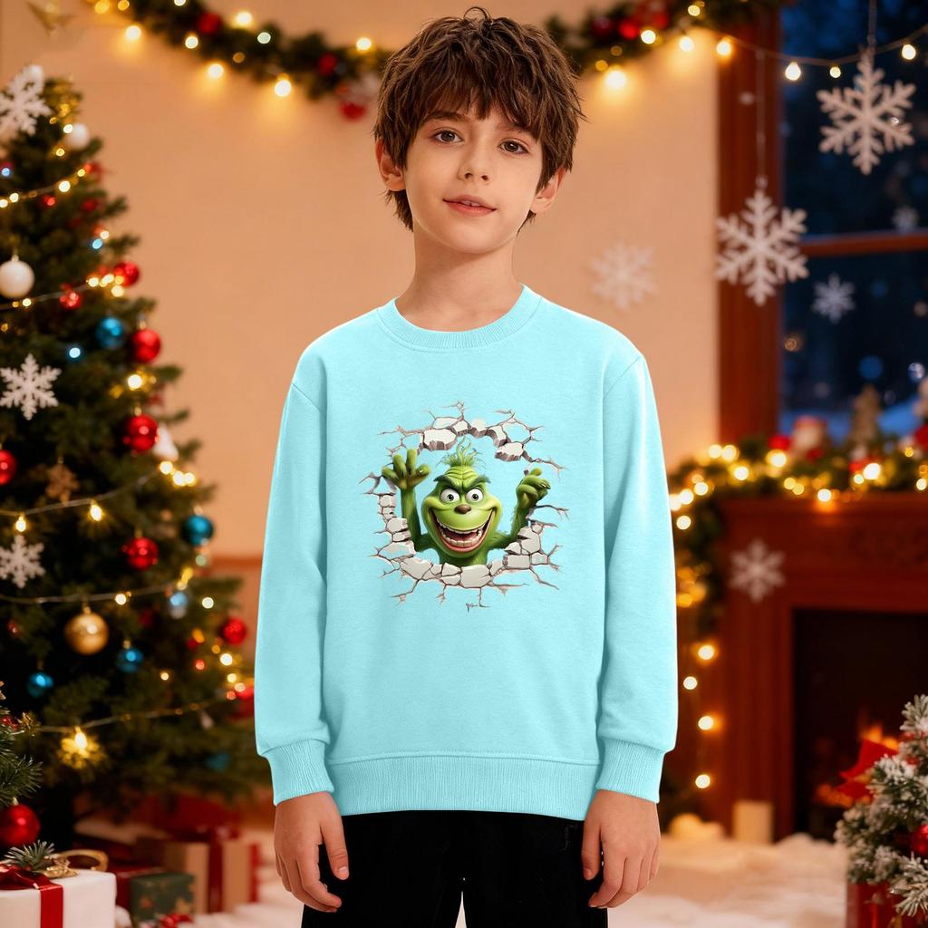 Christmas Sweatshirt Boys Girls Ugly Xmas Christmas Shirt Crewnek Toddler Long Sleeve Pullover Outfit Tops