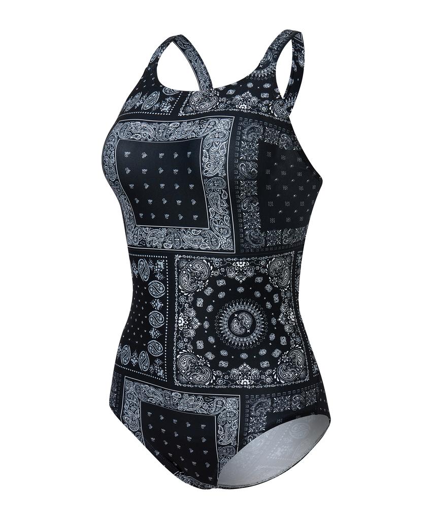 Laelliseupocheu [Qsla200 Blk] Paisley X Speedback Swimsuit Black