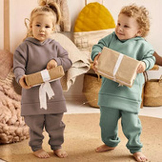 2025 Kids' Autumn/Winter Sweatshirt Set: Casual Hooded Two-Piece for Boys and Girls