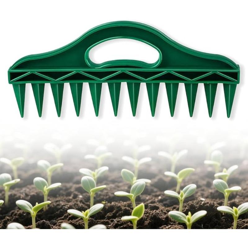Seminatrice Manuale da Giardino in Plastica a 12 Fori per Semina Rapida, Strumenti Impermeabili per Allentare il Terreno, Ausilio per la Piantagione, Accessorio da Giardino Efficiente