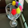 Red Wine Glass Markers Set of 6 Cute Owl Silicone Drink Glass Charms Tags