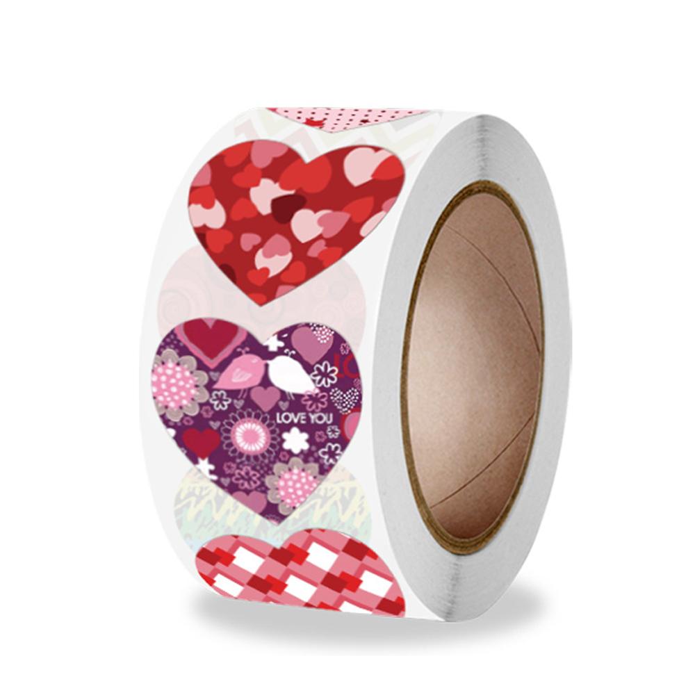 100-500pcs Heart Valentines Day Sticker Thank you Candy Bag Seal Sticker Scrapbooking Valentines Gift Box Label Decoration