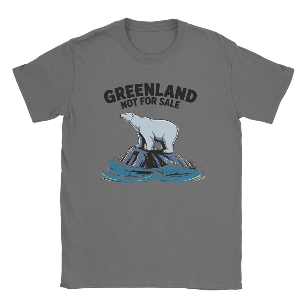 Mens TShirts Greenland is Not for Sale Vintage Cotton Tees Short Sleeve T Shirt Round Neck Clothes Big Size