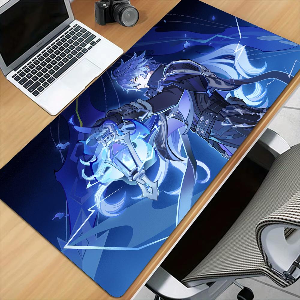Anime Flins Mouse Pad Large NonSlip Gaming Desk Mat Laptop Keyboard Tray Office Pc Genshin Impact Ergonomic Black
