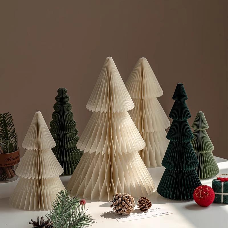 2025 Origami Christmas Tree Ornaments & Tabletop Decorations - Perfect for Holiday Scenes & Photography Props