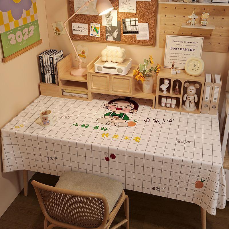 Tablecloth Fabric Waterproof And Oil-Proof Leave-In Rectangular Tablecloth Dining Table Cloth Coffee Table Pvc Student Desk Mat