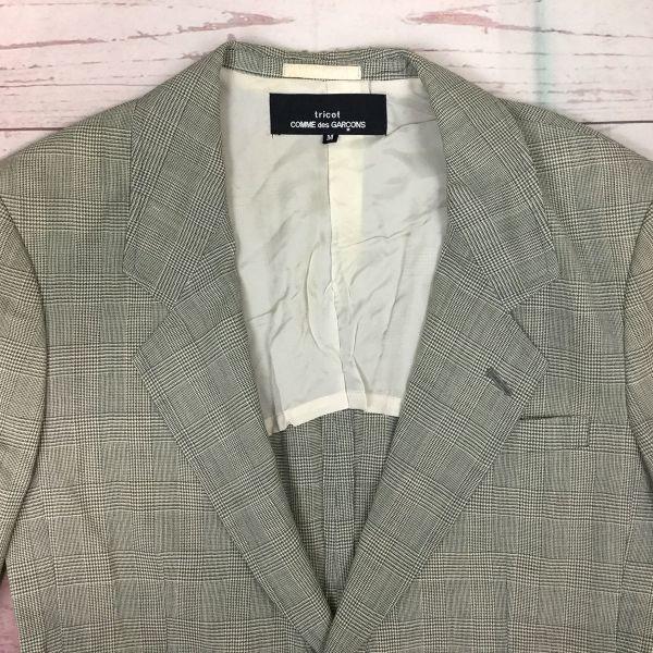 90s AD1992 Vintage Tricot COMME Des GARCONS Tailored Jacket Gray One Button Ladies M(USED)