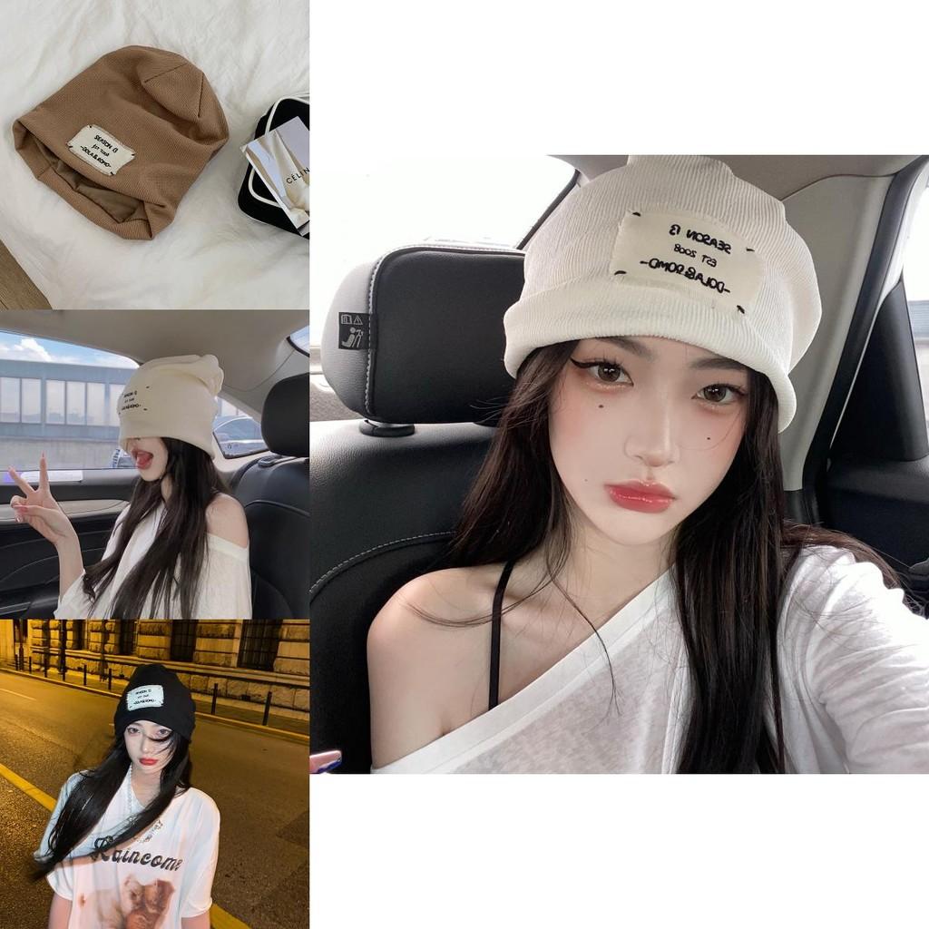 Japanese Trendy Knit Beanie For Winter Women Warm Medium Size Acrylic Hat