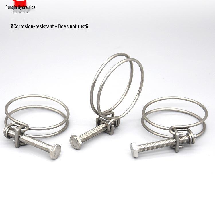 Thickened Stainless Steel Double Wire Hose Clamp for Rubber and Water Pipes