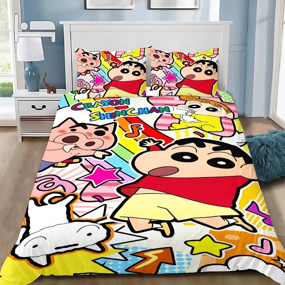 Cute Shin-Chans Catoon Crayon Duvet Cover Set Bedding Set Bedroom Decoration 2/3piece set Youth Kids Girl Boys Gift