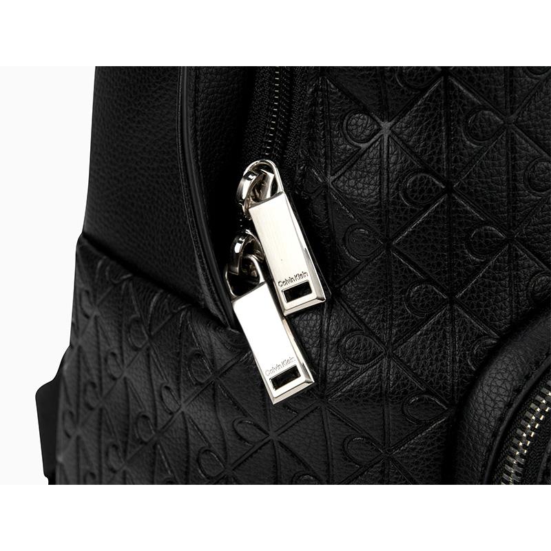 Calvin Klein Monogram Pattern Large Capacity Fabric Backpack Men Backpacks Space-Black 4D3202G-UB1