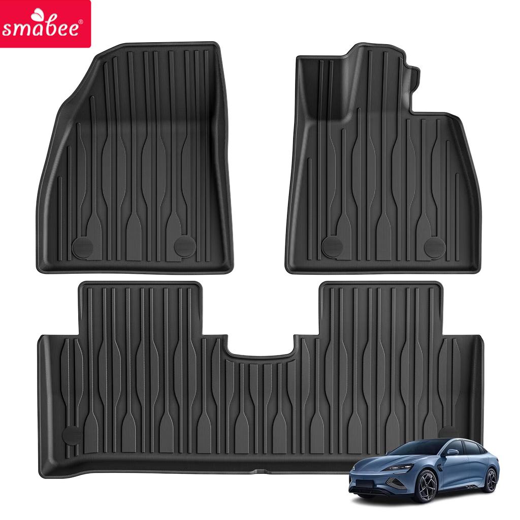 Smabee Right Drive for BYD Seal 2022-2025 Car All -Weather Floor Mats TPE 3D Foot Mat Waterproof Interior Accessories Black
