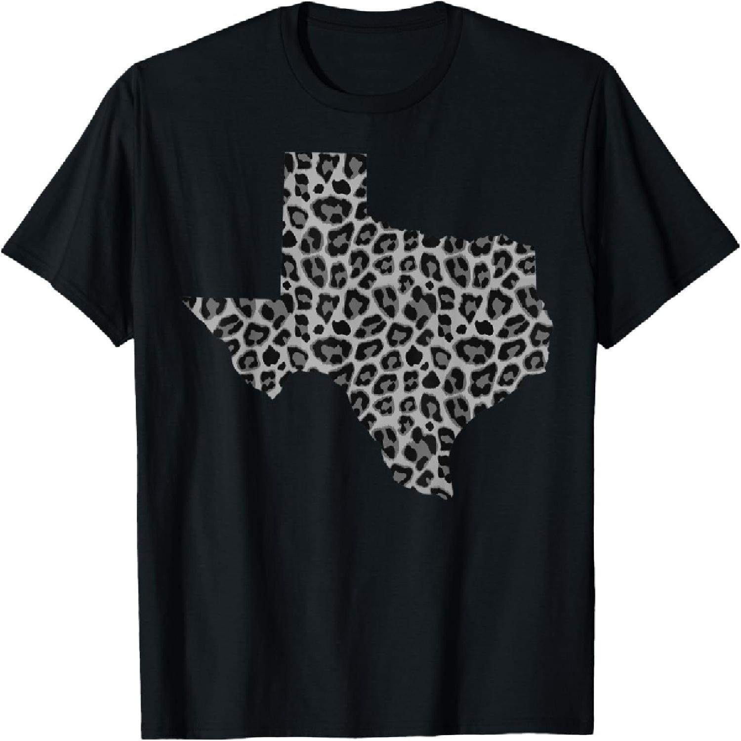 Cute Texas Shape Leopard Print _ Wildlife Animal Lover Gift T-Shirt XXXXXL разноцветный