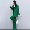 Damen 2-teiliges Anzugset Lässiger Langarmblazer mit Hose Business-Outfits