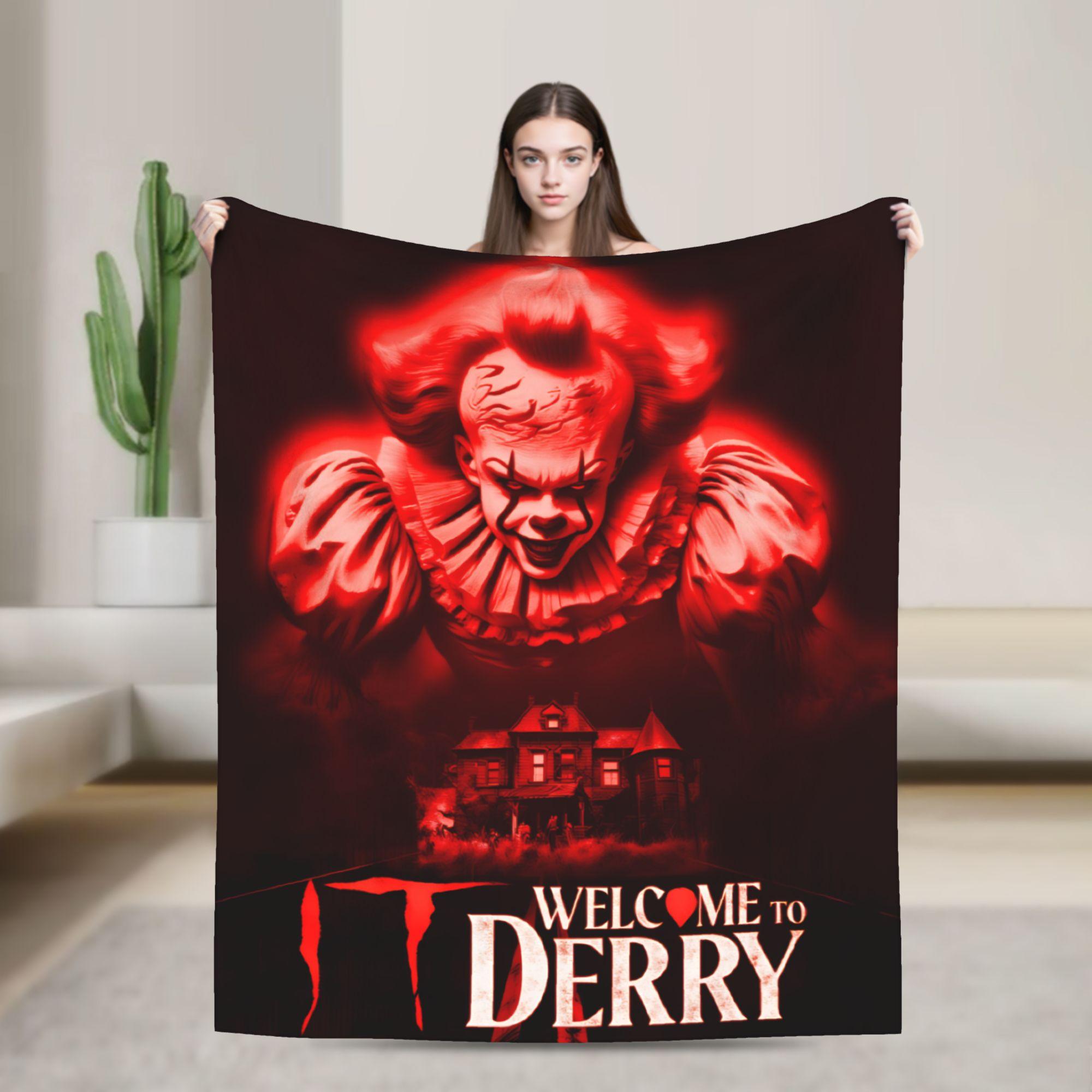 Dunika Chen Unisex It Welcome To The Derry Warm Soft Blanket Picnic Plush Throw Blanket Pattern Living Room Flannel Bedspread Sofa Bed Cover
