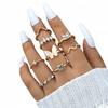 Gold Retro Punk Vintage Ring Set 8 Stück Klassische Kristalle