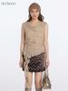 HeyHenry Ribbed Waist-Cinching Pleated Vest - American Style Sleeveless Top for Women
