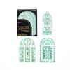 6-Piece Laser Glitter Stained Glass Window Stickers, Iridescent Flash Patterns Perfect for Hand Account Layouts, Scrapbooking