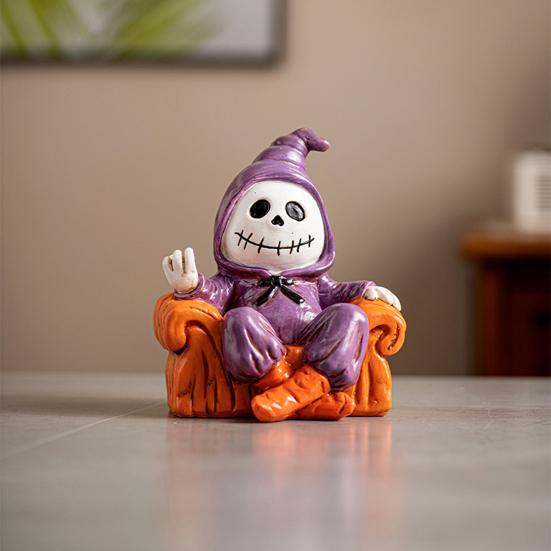 Halloween Ornament Sofa Ghost Resin Figure Decoration Indoor Outdoor Table Centerpiece Party Decor Halloween Gift