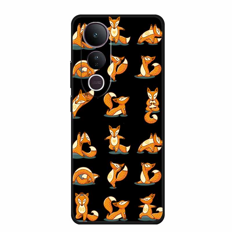 For Vivo V50 Lite Phone Case V 50 lite Coque Cute Cartoon Black Silicone Soft Back Cover For Vivo V50 Lite 5G 4G Case V50lite