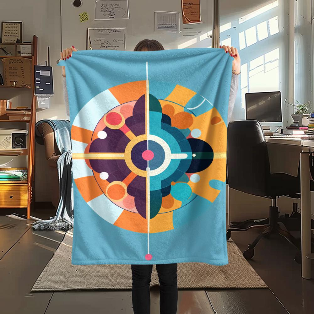 1 ks Flanelová deka s kresleným potiskem, Vysoce kvalitní, Pohodlná pro všechna roční období, Domácí dekorace, Teplo a pohodlí, Perfektní jako vánoční dárek k narozeninám