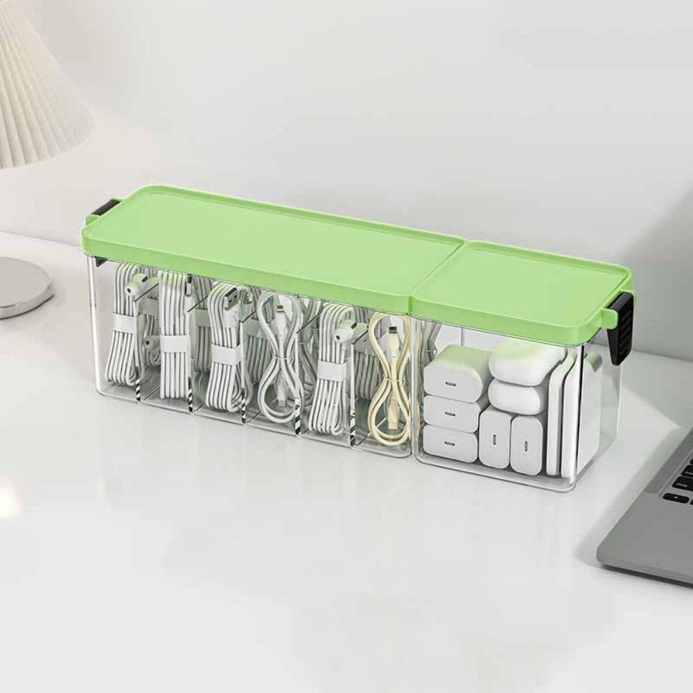 Dustproof Card Cable Organizer Box with Lid Charger Wire Organizer Tech Accessories Storage