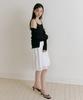 Lingseoul Cotton Blended Ribbed Sleeveless Top-Black
